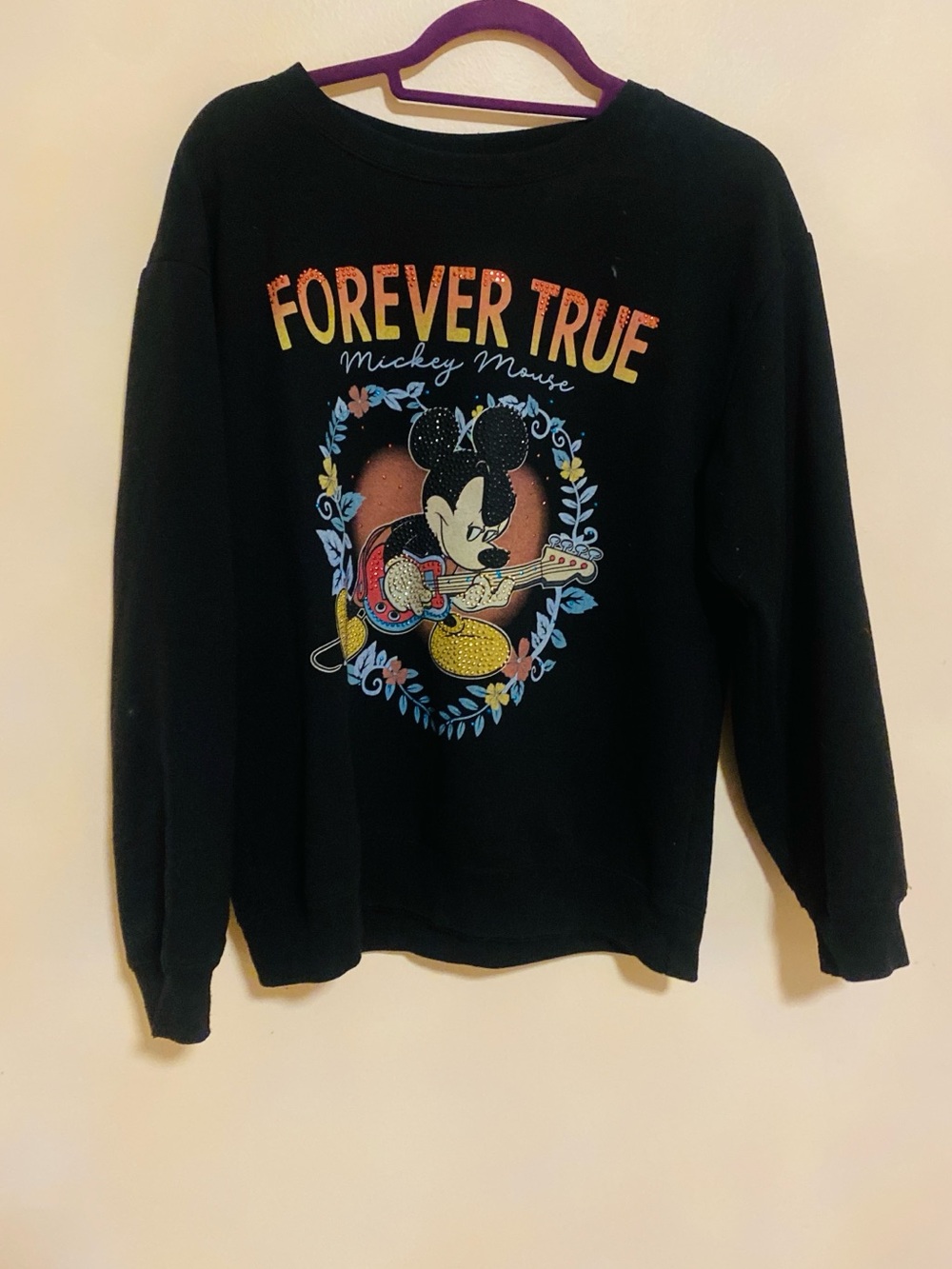 Mickey Mouse sweatshirt with rhinestones size large